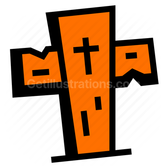 halloween, spooky, scary, gravestone, tomb, tombstone, cross